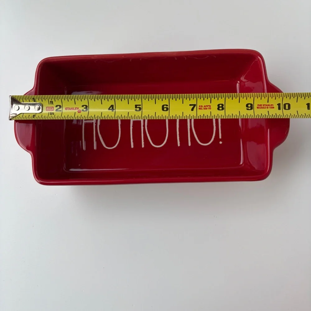 Rae Dunn‎ HO! HO! HO! Bread Loaf Pan Small Ceramic Casserole Dish Red Christmas